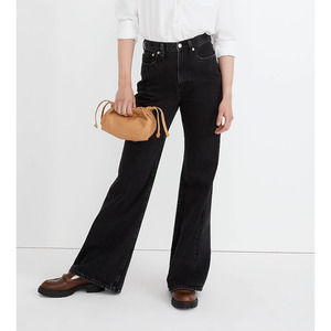 Madewell Jeans Womens 27 Black Baggy Flare High Rise NG290 Classic Preppy